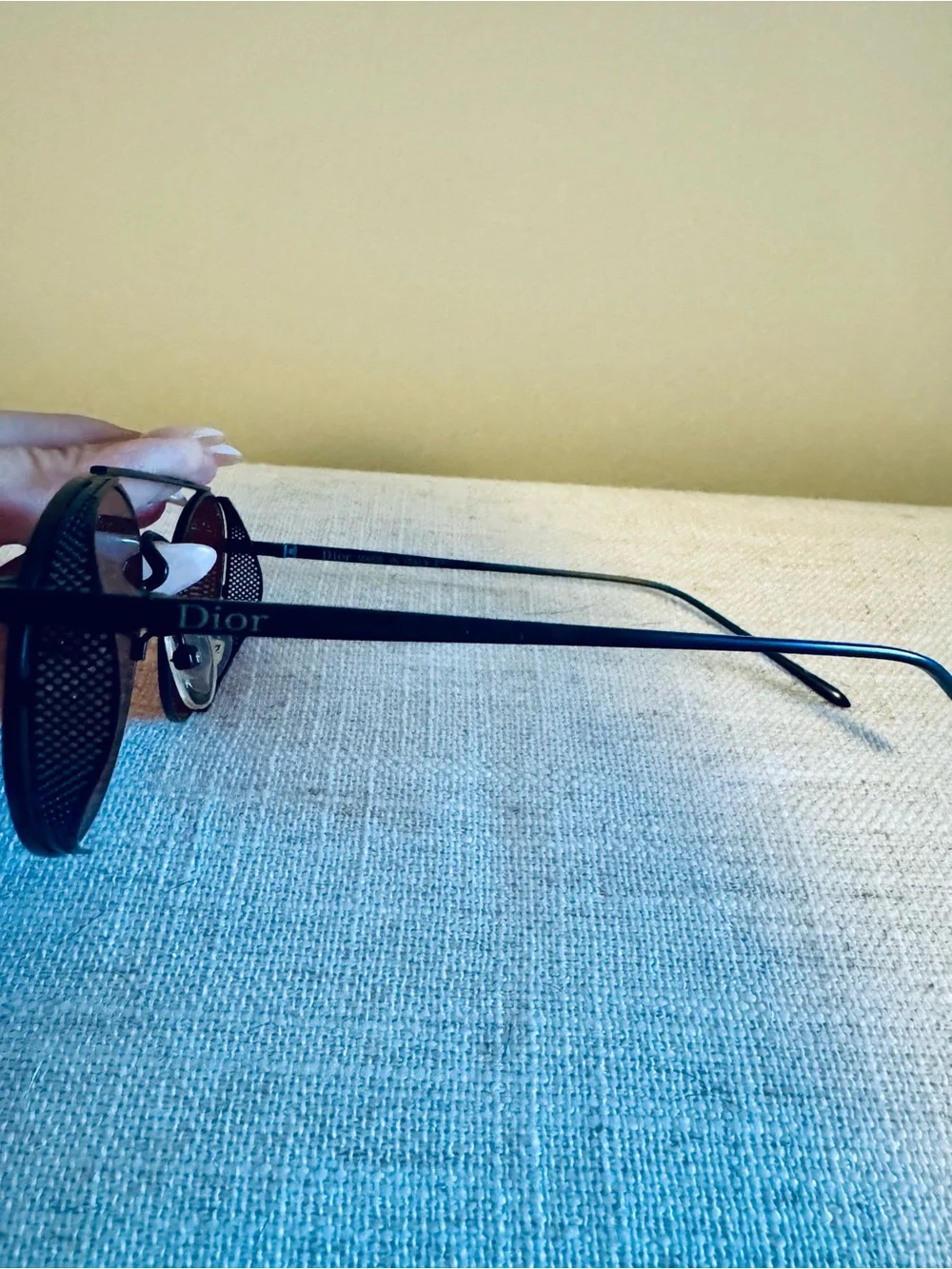 Dior Women's Black Frame Sunglasses with Red Lenses
